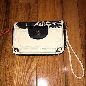 Black And White Floral Wallet